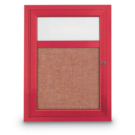 United Visual Products Slim Enclosed Corkboard, 30"x30", White Alum Frame/Black UVEB3030-WHITE-BLACK